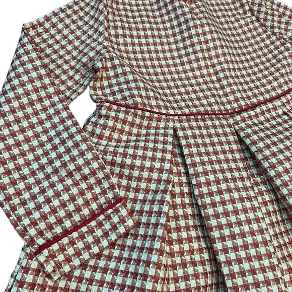Hayden Girls NWT Piping Detailed Houndstooth Box Pleat Dress Size M - Picture 2 of 7